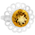 12*12 MM Round - Citrine Ring - R5273C