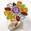 6*6 MM Round, 4*6 MM Pear & 3*6 MM Marquise - Amethyst Faceted With Multi Ring - R5284AWM