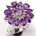 6*6 MM Round, 4*6 MM Pear & 3*6 MM Marquise - Amethyst Faceted Ring - R5284A