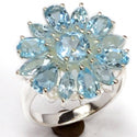6*6 MM Round, 4*6 MM Pear & 3*6 MM Marquise - Blue Topaz Ring - R5284BT