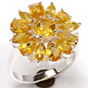 6*6 MM Round, 4*6 MM Pear & 3*6 MM Marquise - Citrine Ring - R5284C