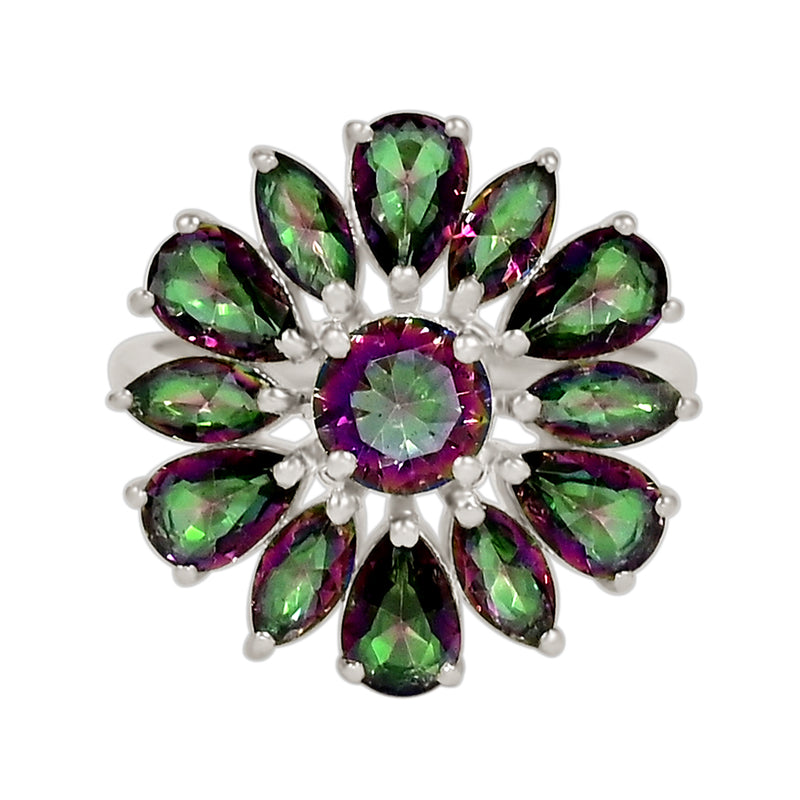 6*6 MM Round, 4*6 MM Pear & 3*6 MM Marquise - Mystic Topaz Ring - R5284MT
