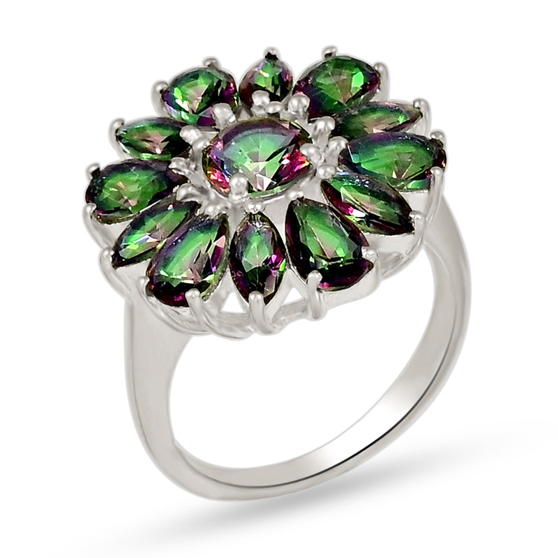 6*6 MM Round, 4*6 MM Pear & 3*6 MM Marquise - Mystic Topaz Ring - R5284MT