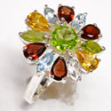 6*6 MM Round, 4*6 MM Pear & 3*6 MM Marquise - Peridot Faceted With Multi Ring - R5284PWM