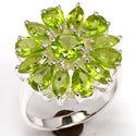 6*6 MM Round, 4*6 MM Pear & 3*6 MM Marquise - Peridot Faceted Ring - R5284P