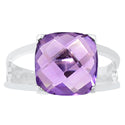 11*11 MM Cushion - Amethyst Faceted Ring - R5285A