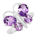 6*8 MM Oval & 5*5 MM Round - Amethyst Faceted Ring - R5287A
