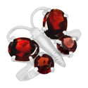 6*8 MM Oval & 5*5 MM Round - Garnet Faceted Ring - R5287G