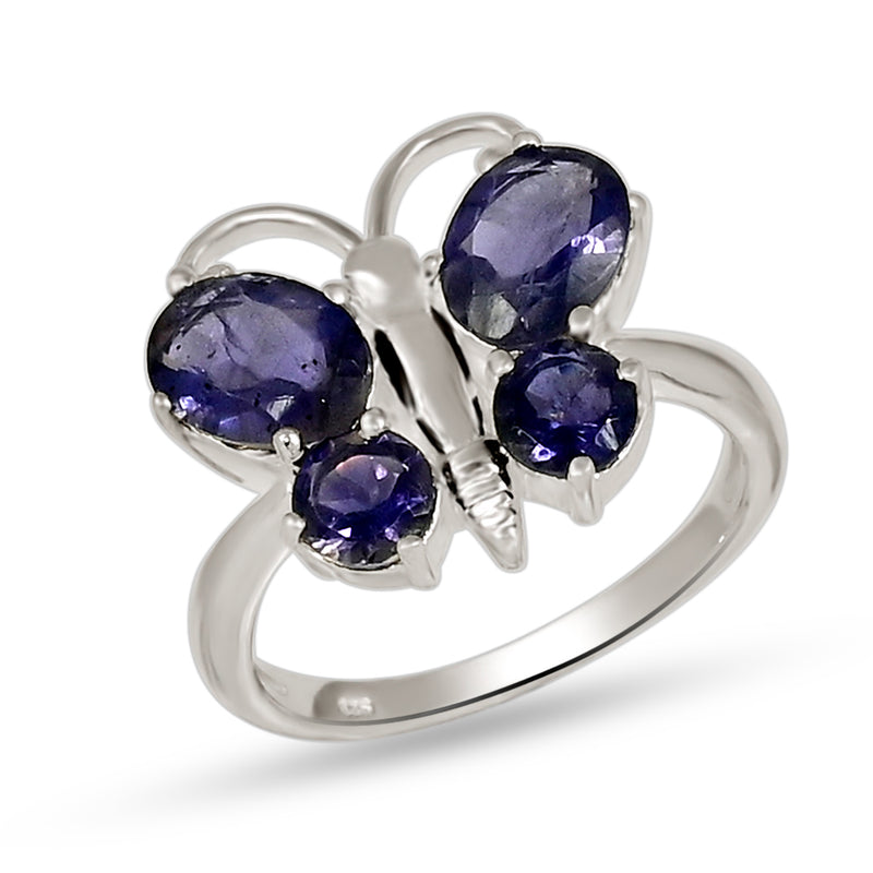 6*8 MM Oval & 5*5 MM Round - Iolite Ring - R5287I