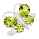 6*8 MM Oval & 5*5 MM Round - Peridot Faceted Ring - R5287P