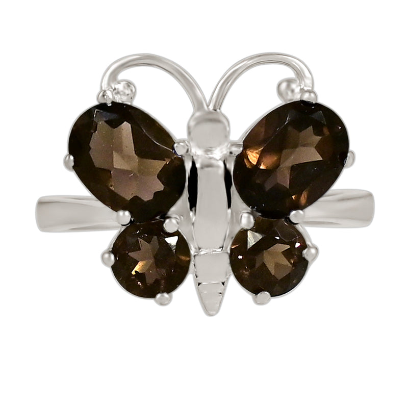 6*8 MM Oval & 5*5 MM Round - Smokey Quartz Ring - R5287SQ