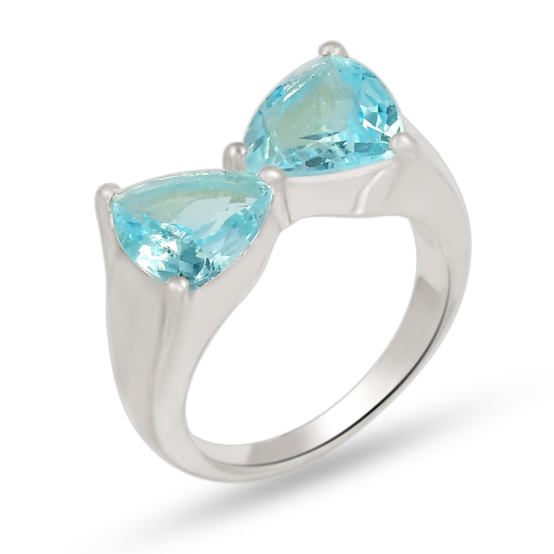 10*10 MM Trillion - Blue Topaz Ring - R5291BT