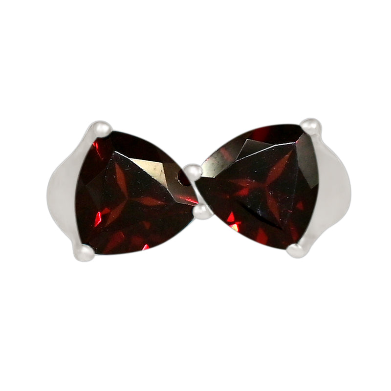 10*10 MM Trillion - Garnet Faceted Ring - R5291G