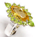 2*2 MM Round & 7*14 MM Marquise - Citrine With Multi Ring - R5292CWM