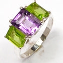 5*7, 7*9 MM Octo - Amethyst Faceted With Peridot Ring - R5293AWP