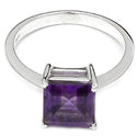 6*6 MM Square - Amethyst Faceted Ring - R5296A