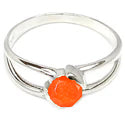 5*5 MM Round - Carnelian Faceted Ring - R5297CR