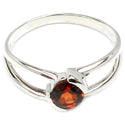 5*5 MM Round - Garnet Faceted Ring - R5297G