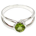 5*5 MM Round - Peridot Faceted Ring - R5297P