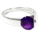 8*8 MM Round - Amethyst Faceted Ring - R5298A