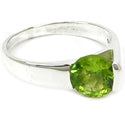 8*8 MM Round - Peridot Faceted Ring - R5298P