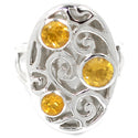 4, 5, 6 MM Round - Citrine Ring - R5306C