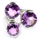 9, 10, 11 MM Round - Amethyst Faceted Ring - R5308A