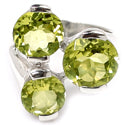 9, 10, 11 MM Round - Peridot Faceted Ring - R5308SQ