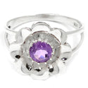 6*6 MM Round - Amethyst Faceted Ring - R5309A