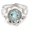 6*6 MM Round - Blue Topaz Ring - R5309BT