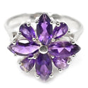 4*8 MM Marquise & 3*5 MM Pear - Amethyst Faceted Ring - R5312A