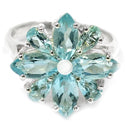 4*8 MM Marquise & 3*5 MM Pear - Blue Topaz Ring - R5312BT