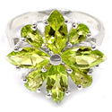 4*8 MM Marquise & 3*5 MM Pear - Peridot Faceted Ring - R5312P