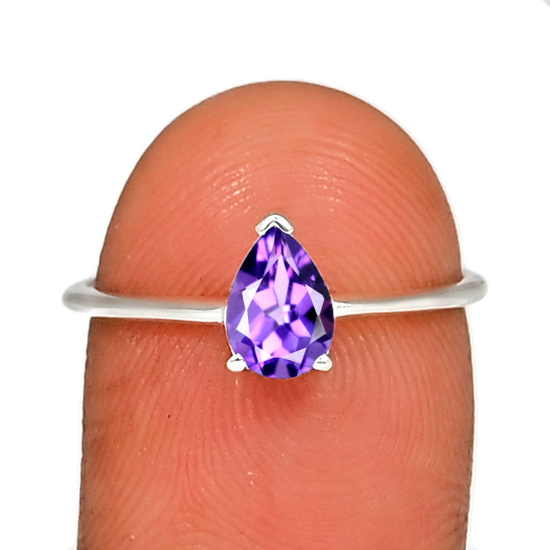 7*5 MM Pear - Amethyst Faceted Ring - RBC301-AMF Catalogue