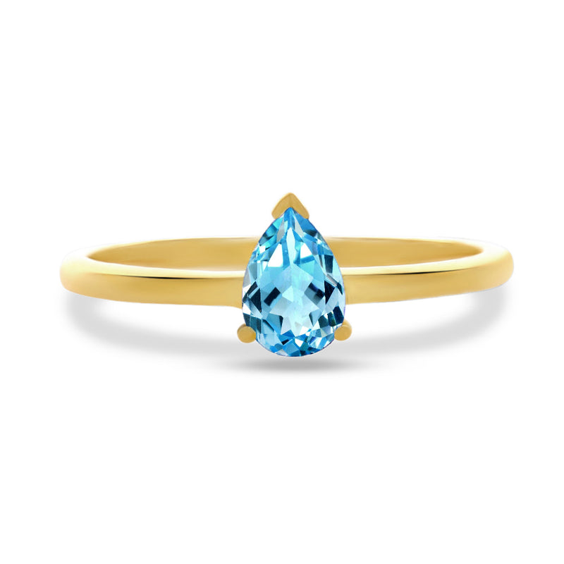 7*5 MM Pear - 18k Gold Vermeil - Blue Topaz Ring - RBC301G-BT Catalogue