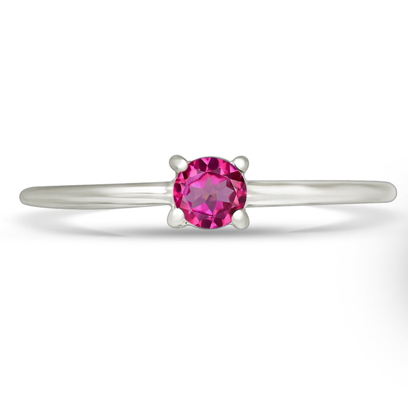 5*5 MM Round - Pink Topaz Ring - RBC306-PTZ Catalogue
