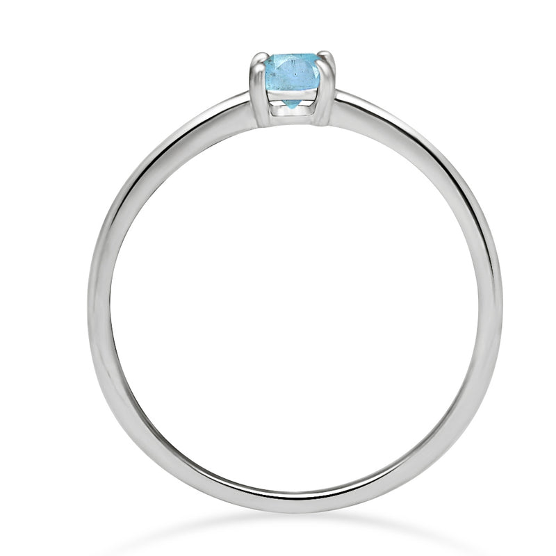 4*4 MM Round - Aquamarine Faceted Ring - RBC307-AQF Catalogue