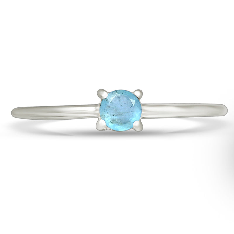 4*4 MM Round - Aquamarine Faceted Ring - RBC307-AQF Catalogue