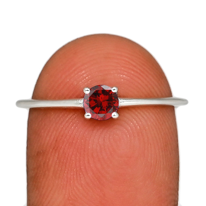 4*4 MM Round - Garnet Faceted Ring - RBC307-G Catalogue