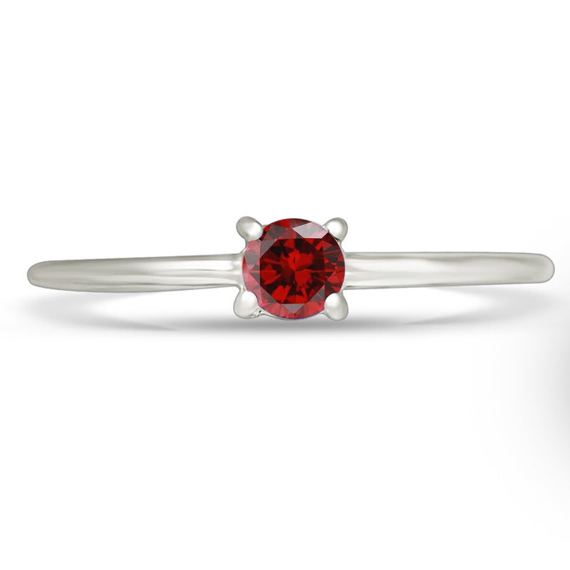 4*4 MM Round - Garnet Faceted Ring - RBC307-G Catalogue