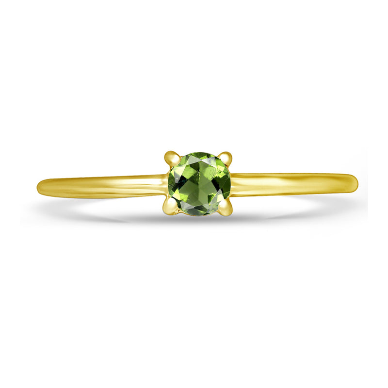 4*4 MM Round - 18k Gold Vermeil - Moldavite Faceted Ring - RBC307G-MDF Catalogue
