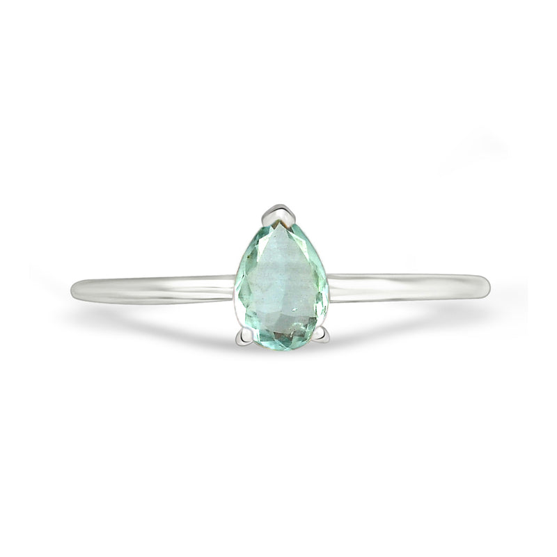 6*4 MM Pear - Aquamarine Faceted Ring - RBC308-AQF Catalogue