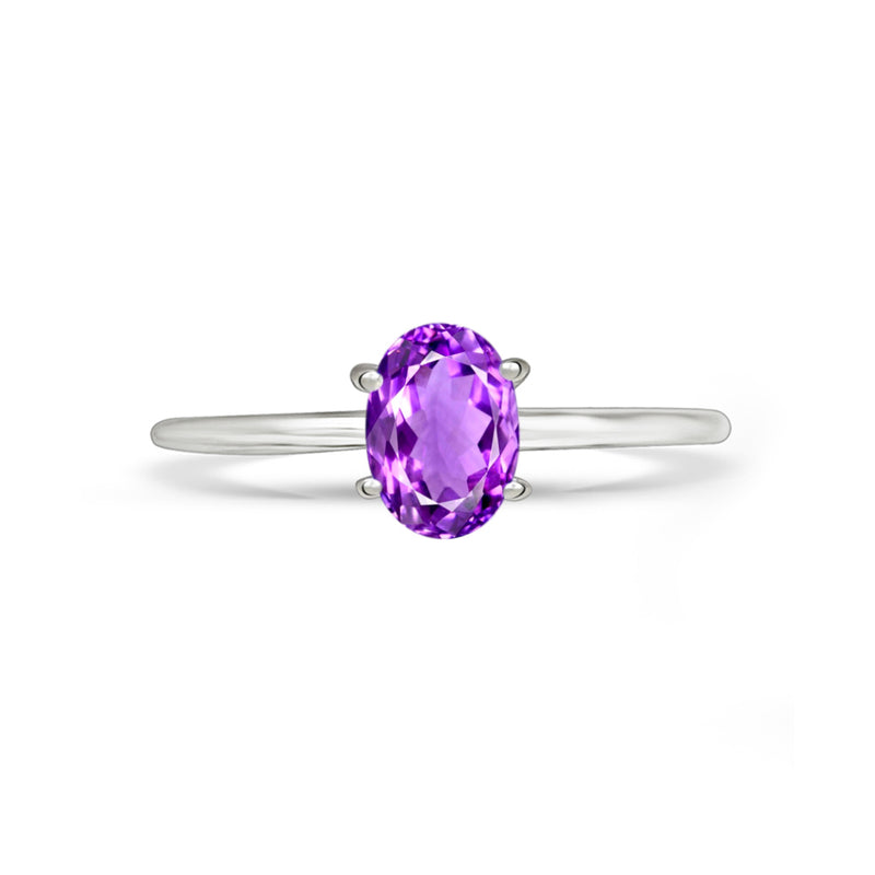 6*4 MM Oval - Amethyst Faceted Ring - RBC309-A Catalogue