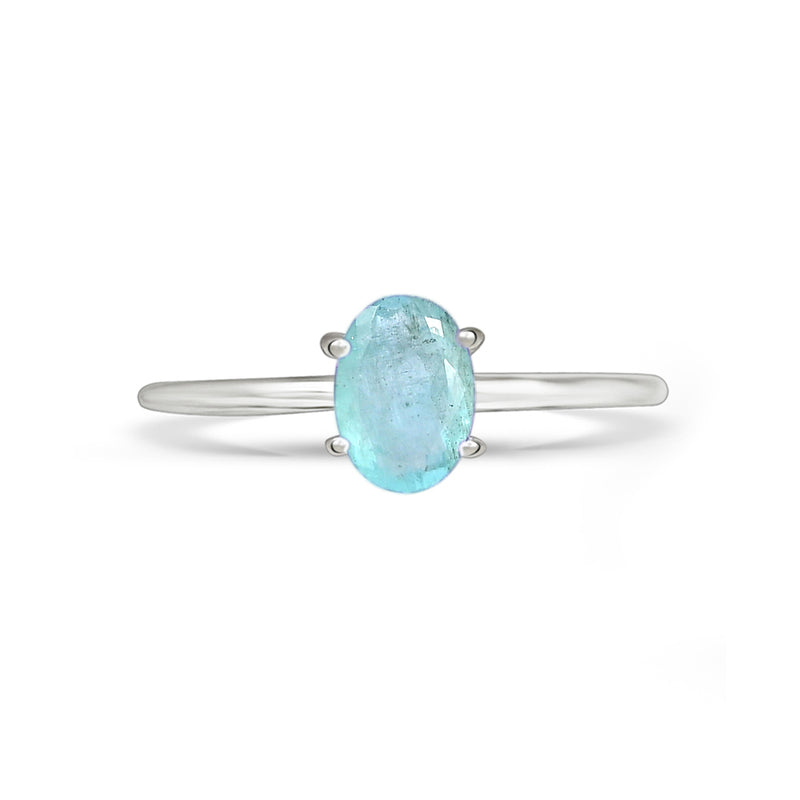6*4 MM Oval - Aquamarine Faceted Ring - RBC309-AQF Catalogue