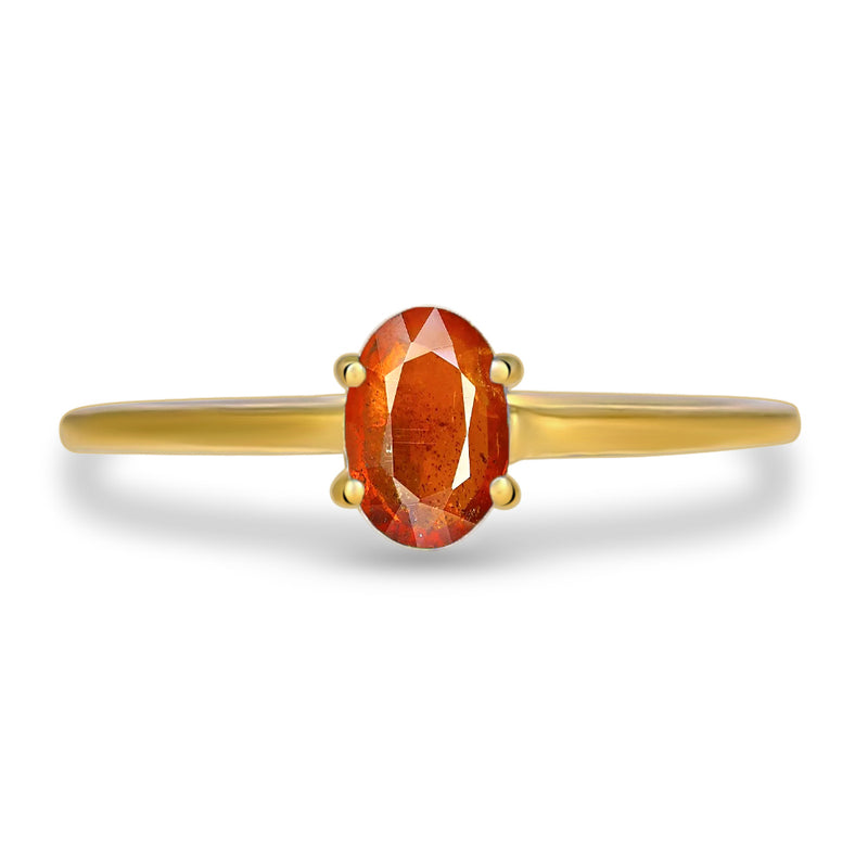 6*4 MM Oval - 18k Gold Vermeil - Orange Kyanite Faceted Ring - RBC309G-OKF Catalogue