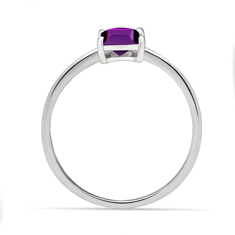 4*4 MM Square - Amethyst Faceted Ring - RBC310-A Catalogue