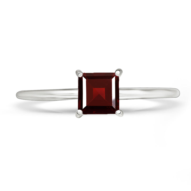 4*4 MM Square - Garnet Faceted Ring - RBC310-G Catalogue
