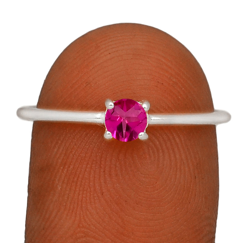 6*6 MM Round - Pink Topaz Ring - RBC313-PTZ Catalogue