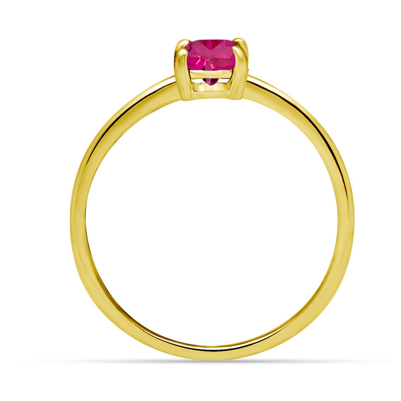 6*6 MM Round - 18k Gold Vermeil - Pink Topaz Ring - RBC313G-PTZ Catalogue