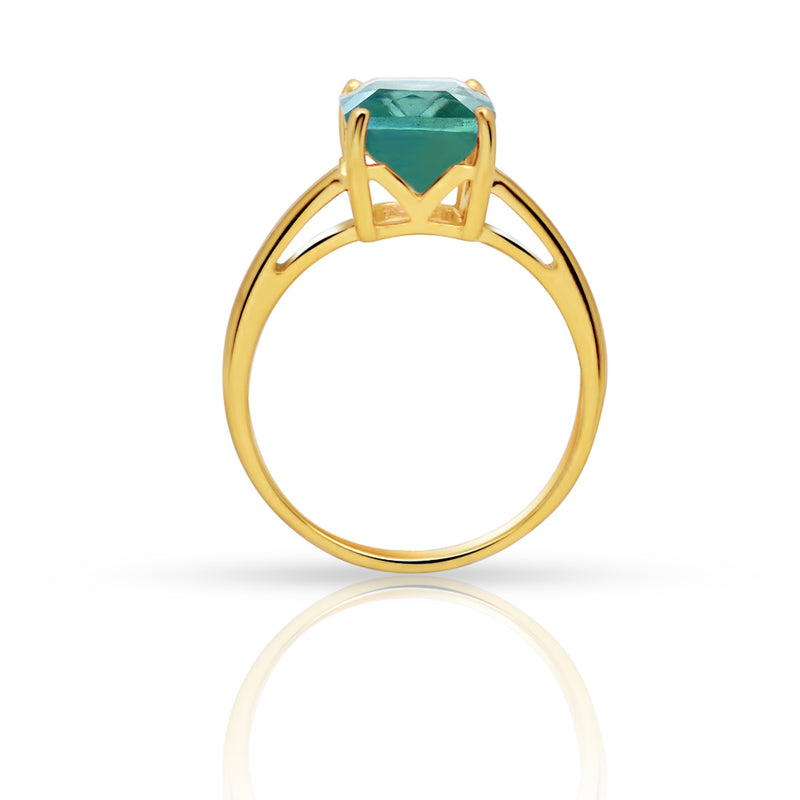 9*7 MM Cushion - 18k Gold Vermeil - Green Fluorite Faceted Ring - RBC316G-GFF Catalogue